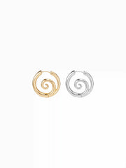 2 PAIRS SPIRAL HOOP EARRINGS SET
