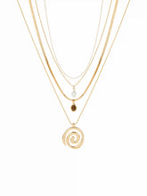 SPIRAL & GEMSTONE LAYERED NECKLACE