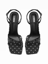 POLKA DOT STRAPPY HEEL SANDALS