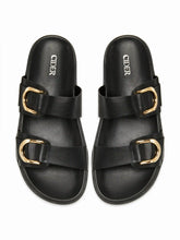 DOUBLE BAND BUCKLE SLIPPERS