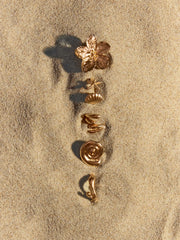 8 PCS SHELL & STARFISH & FLORAL RING SET