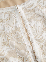 Lace Sheer Boat Neck Top Curve & Plus