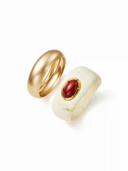 2PCS RESIN BANGLE BRACELET SET