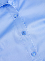 Stretch Cotton-blend Collar Button Long Sleeve Shirt