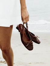 BOWKNOT WOVEN SLINGBACK FLATS