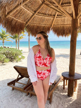Halter Neckline Floral Tie Side Tankini Set Curve & Plus