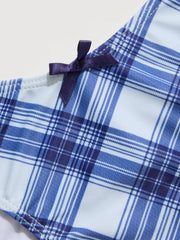 High Stretch Checks Sweetheart Tankini Cheeky Bikini Set