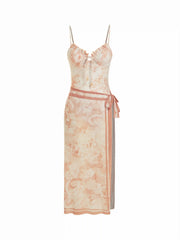 Paisley Underwire One Piece Swimsuit with Sarong Skirt Set