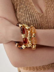 3PCS RESIN BAMBOO TUBE BRACELET SET