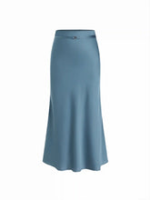 Satin Low Rise Mermaid Maxi Skirt With Belt