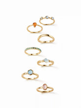 7PCS GEMSTONE RING SET