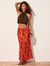 Floral Mid Rise Mermaid Maxi Skirt