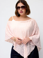Chiffon Asymmetrical Hem Poncho Top Curve & Plus