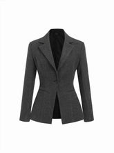 Notched Collar Tie Back Split Button Blazer