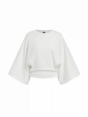 Cotton-blend Batwing Sleeve Oversized Top