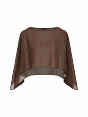 Ruched Cami Top & Chiffon Boat Neck Cape
