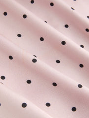 Satin Mid Rise Polka Dot Flared Maxi Skirt Curve & Plus