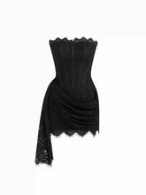 Lace Sculptural Tube Draped Bobycon Mini Dress