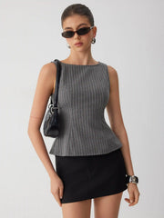 Stripe Boat Neck Tank Top