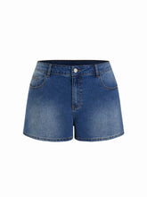 Stretch Denim Low Rise Floral Shorts Curve & Plus