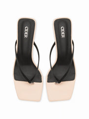 FLIP-FLOP KITTEN HEEL SANDALS