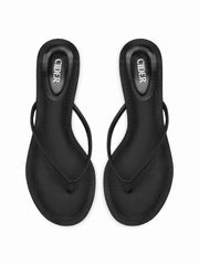 ROUND TOE FLIP-FLOP KITTEN HEELED SANDALS