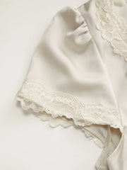 Square Neck Lace Panel Slip Knotted Mini Dress Curve & Plus