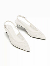 MESH POINTED TOE SLINGBACK HEELS