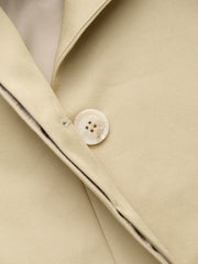 Cotton-blend Asymmetrical Neck Lantern Sleeve Bowknot Oversized Trench Coat