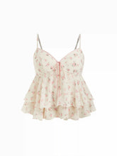 Chiffon Floral Ruffle Hem Camis Blouse Curve & Plus