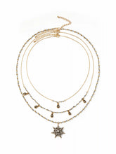 STAR&RHINESTONE LAYERED NECKLACE