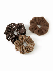 3PCS POLKA DOT & GINGHAM SCRUNCHIE SET