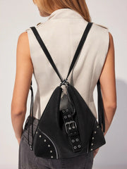 STUDDED BUCKLE TOTE BAG