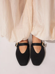 KNITTED BUCKLE MARY JANE FLATS