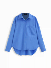 Cotton Collar Solid Long Sleeve Shirt