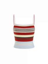 Knit Colorblock Square Neck Slim Crop Cami Top