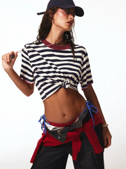 Oversized Cotton-blend Stripe Tee