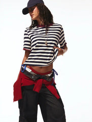Oversized Cotton-blend Stripe Tee