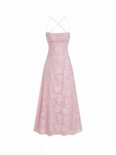 Textured Floral Backless A-Line Maxi Dress