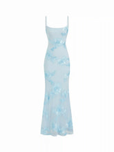 Floral Lace Up Appliques Backless Maxi Dress