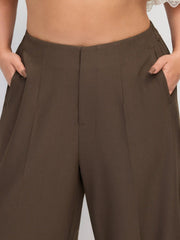 Mid Rise Asymmetrical Tapered Trousers Curve & Plus