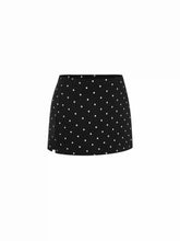 Cotton-blend Low Rise Slit Mini Skirt