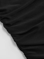 High Stretch Mesh Ruched Short Sleeve Top Curve & Plus