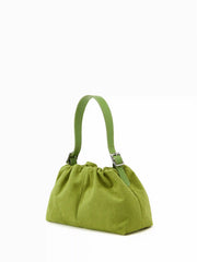 RUCHED RUFFLE TRIM CROSSBODY BAG