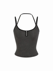 Jacquard Striped Scoop Neck Cami Top