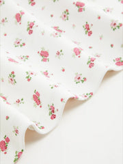 Knit Fabric Round Neckline Floral Crop Tops & Camis Tees Curve & Plus