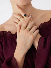 8PCS GEMSTONE & RHINESTONE RING SET