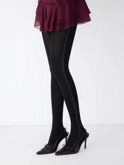 120D METALLIC THREAD STRIPED TIGHTS