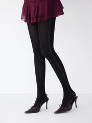 120D METALLIC THREAD STRIPED TIGHTS