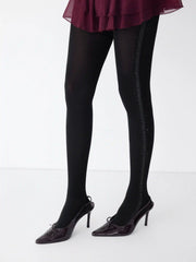 120D METALLIC THREAD STRIPED TIGHTS